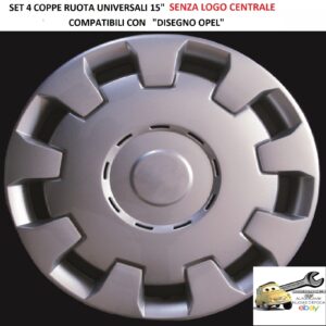 349 447.15 SET COPPE RUOTA UNIVERSALI DISEGNO OPEL 15"