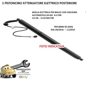 969 EBM107 PISTONCINO ELETTRICO PER BAULE C/CHIUSURA AUTOMATICA SX=DX 4+3 PIN O.E.M.: 51247441799