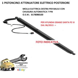 969 EHY101-R Per Hyundai Grand Santa Fe IV dal 06/2013 Pistoncino Elettrico Posteriore Dx C/Chiusura Automatica