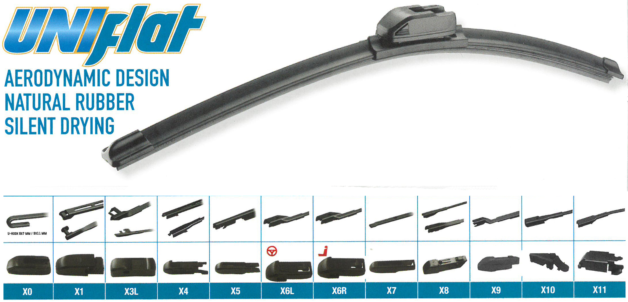 993 S600UF Uniflat Spazzola Tergicristallo Parabrezza Anteriore con Adattatori