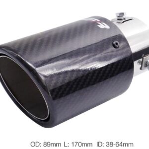 989 TRX/119C Terminale Rotondo Inclinato in Fibra di Carbonio uscita Ø89mm 34-64mm L.180mm Simoni Racing