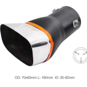 Terminale di Scarico Inclinato in Acciaio Inox uscita Ø70x93mm 35-62mm L.160mm Simoni Racing