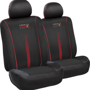 980 12701 Oracle Red Bull Racing Coppia Coprisedile Anteriori 6pz Powerbar Nero/Rosso