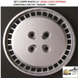 Per FIAT "Disegno Panda" Set 4 Copricerchi 13" Universali (SENZA LOGO) Farad