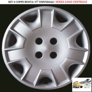 349 420.15 Set 4 Copricerchi Coppe Ruota 15” Universali (SENZA LOGO)