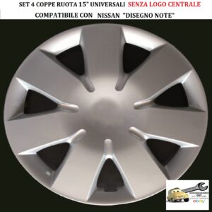 Per NISSAN “Disegno Note″ Set 4 Copricerchi 15” Universali (SENZA LOGO)