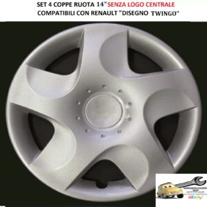 349 479.14 Per RENAULT “Disegno Twingo″ Set 4 Copricerchi 14” Universali