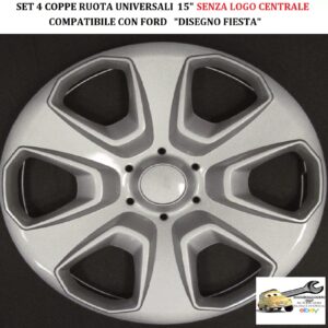 349 482.15 Per FORD “Disegno Fiesta 2008″ Set 4 Copricerchi Coppe Ruota 15” Universali