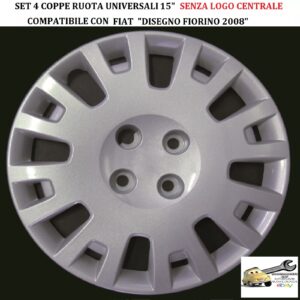 349 744.15 Per FIAT “Disegno Fiorino 2008 ″ Set 4 Copricerchi Coppe Ruota 15” Universali (SENZA LOGO)
