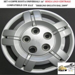 349 765.16 Per FIAT “Disegno Ducato 2009″ Set 4 Copricerchi Coppe Ruota 16” Universali (SENZA LOGO)