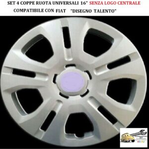 349 773.16 Per FIAT “Disegno Talento″ Set 4 Copricerchi Coppe Ruota 16” Universali (SENZA LOGO)
