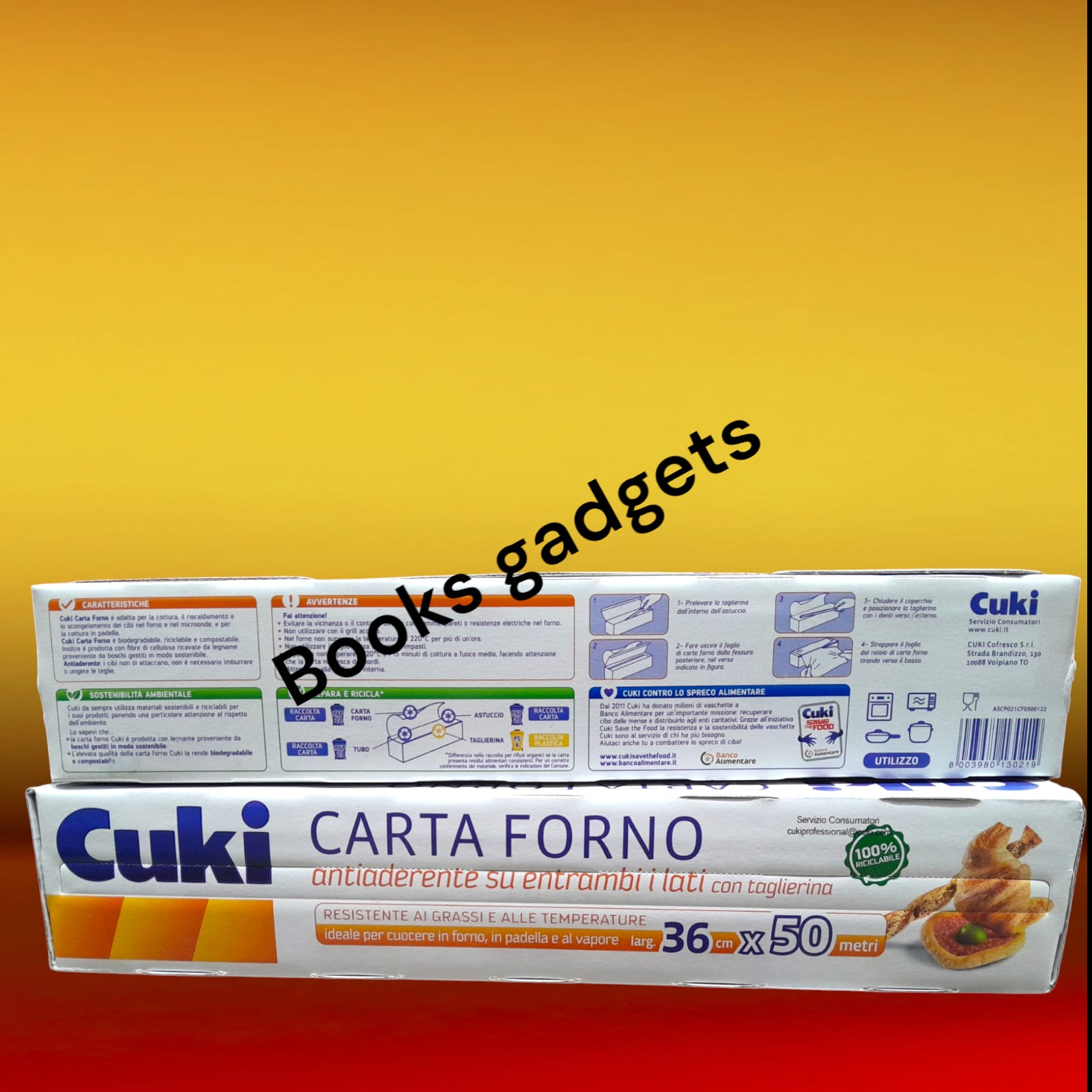 12 Confezioni Cuki Carta Forno per Alimenti Resistente ai grassi 36cm x 50 Metri