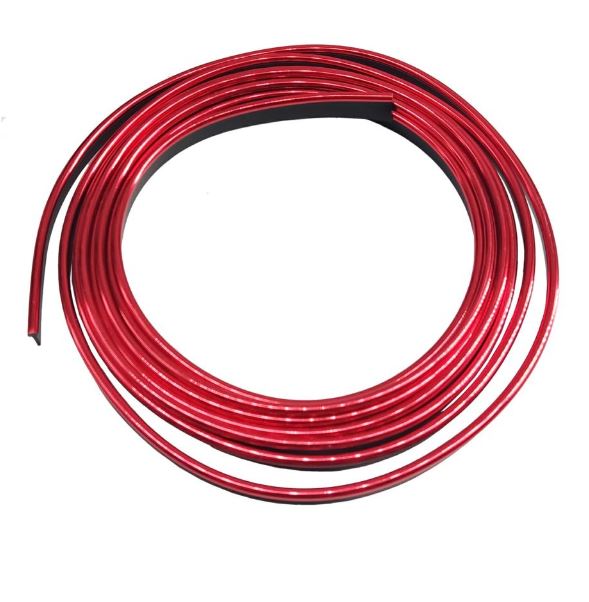 989 CHR Striscia a Profilo Cromato Rosso per Interni Auto 3 Metri in ABS Simoni Racing