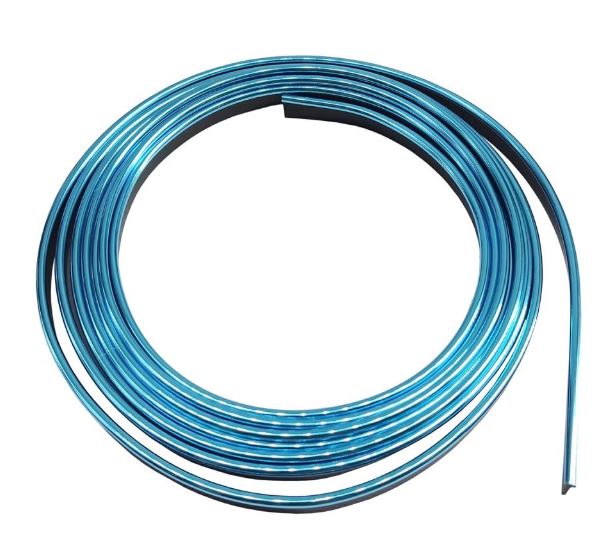 989 CHB Striscia a Profilo Cromato Blu per Interni Auto 3 Metri in ABS Simoni Racing