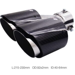 8022474224470 Terminale doppio Rotondo disassato Carbonio e Acciaio Ø40-64mm Simoni Racing