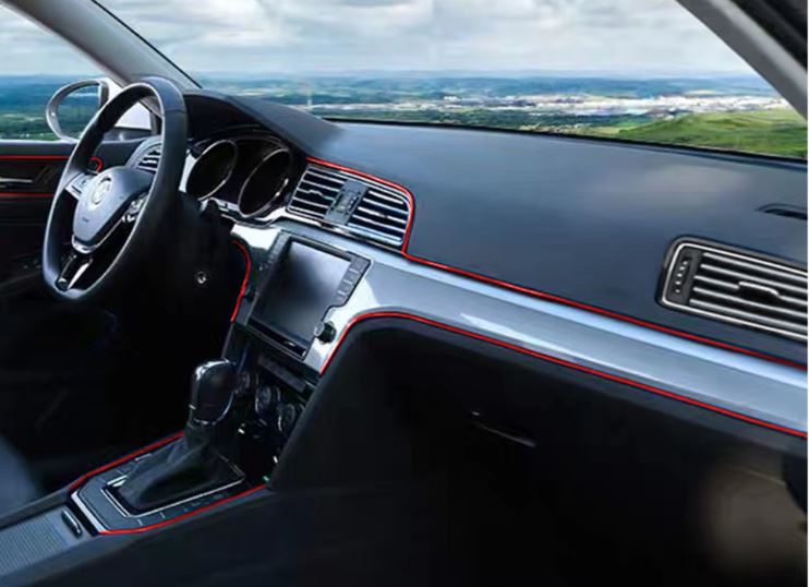 989 CHR Striscia a Profilo Cromato Rosso per Interni Auto 3 Metri in ABS Simoni Racing
