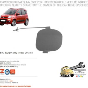 966 0143811 Per Fiat Panda dal 02/2012 Coprigancio Paraurti Anteriore Primer 735555144