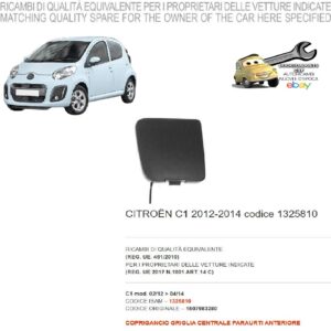 966 1325810 Per Citroen C1 dal 02/2012-04/2014 Coprigancio Griglia Centrale Paraurti Anteriore 1607983280