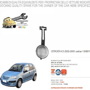 966 1308811 Per Citroen C3 dal 02/2002-08/2005 Coprigancio Paraurti Anteriore Primer 7414AN