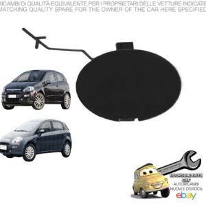 966 0138812 Per Fiat Punto Evo 3/5p 12/2009-03/2012 Coprigancio Paraurti Anteriore Nero Lucido 735533366