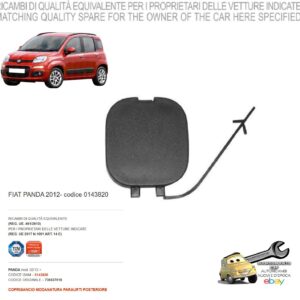 966 0143820 Per Fiat Panda dal 02/2012 Coprigancio Paraurti Posteriore Primer 735537018