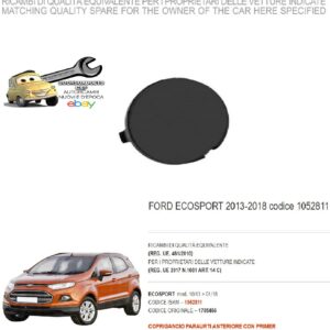 966 1052811 Per Ford Ecosport 10/2013-01/2018 Coprigancio Paraurti Anteriore Primer 1785466