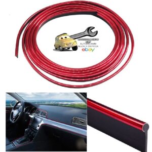 989 CHR Striscia a Profilo Cromato Rosso per Interni Auto 3 Metri in ABS Simoni Racing