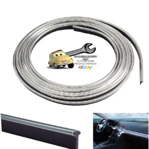 989 CHS Striscia a Profilo Cromato Silver per Interni Auto 3 Metri in ABS Simoni Racing