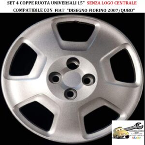 349 775.15 Per FIAT “Disegno Qubo 2007″ Set 4 Copricerchi Coppe Ruota 15” (SENZA LOGO)