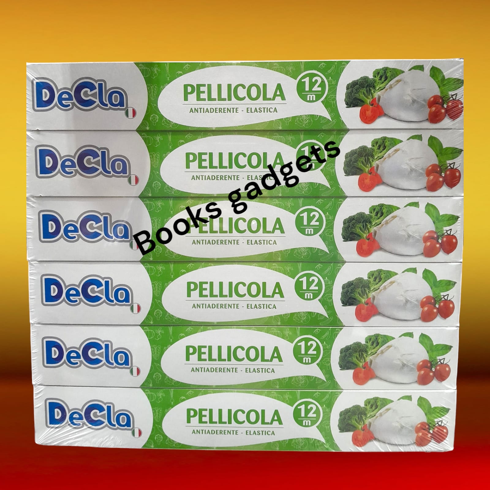 12 Confezioni DeCla Pellicola Trasparente per Alimenti Antiaderente Elastica 12 Metri