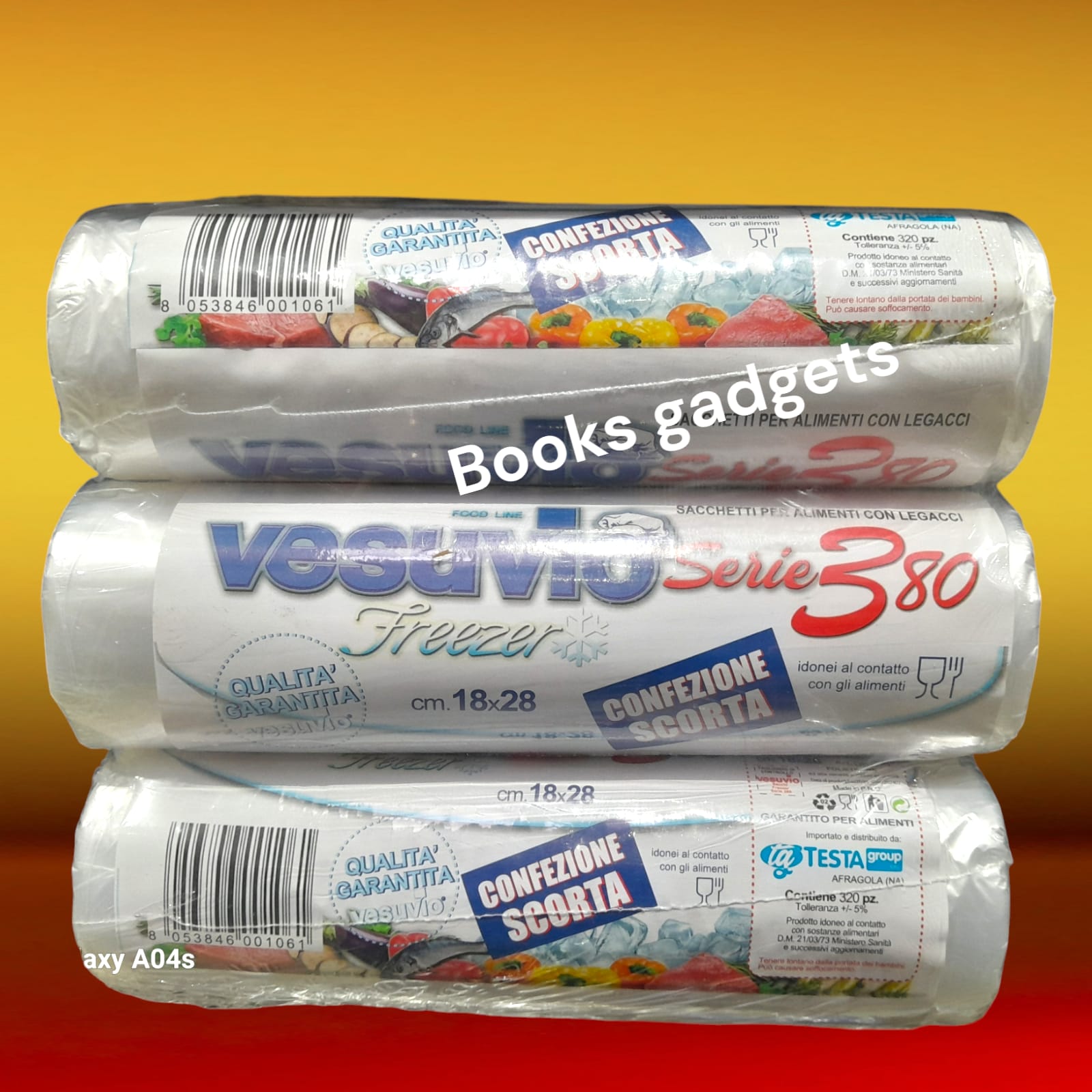 12 Confezioni Vesuvio (Tot. 3840 Sacchetti Freezer) per alimenti con legacci 18x28cm