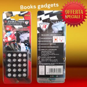 8016038606000 Kit 20 Bulloni in alluminio BOSS di Colore Argento per Decorare la moto Look Sportivo