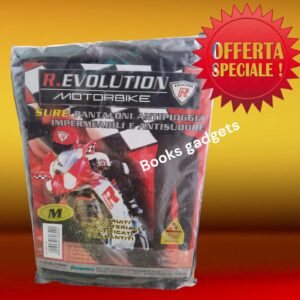 8016038626541 Pantalone Nero Pioggia antipioggia Impermeabile per moto Scooter Lavoro Taglia M