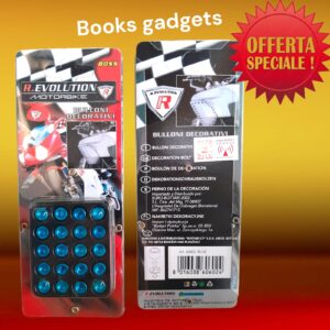 8016038606024 Kit 20 Bulloni in alluminio BOSS di Colore Blu per Decorare la moto Look Sportivo