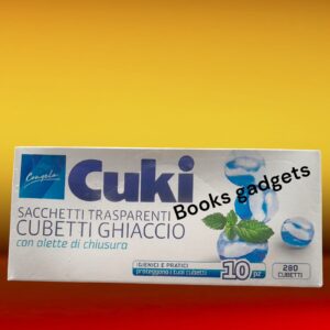 8003980050517 6 Confezioni (60 Sacchetti Cuki) Trasparenti Cubetti Ghiaccio con Alette Chiusura
