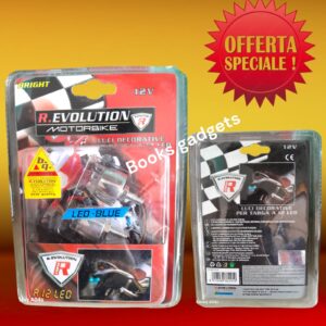 8016038602910 Coppia di Luci a Dodici LED Blu 12V x Targa Moto Scooter con Bassissimo consumo