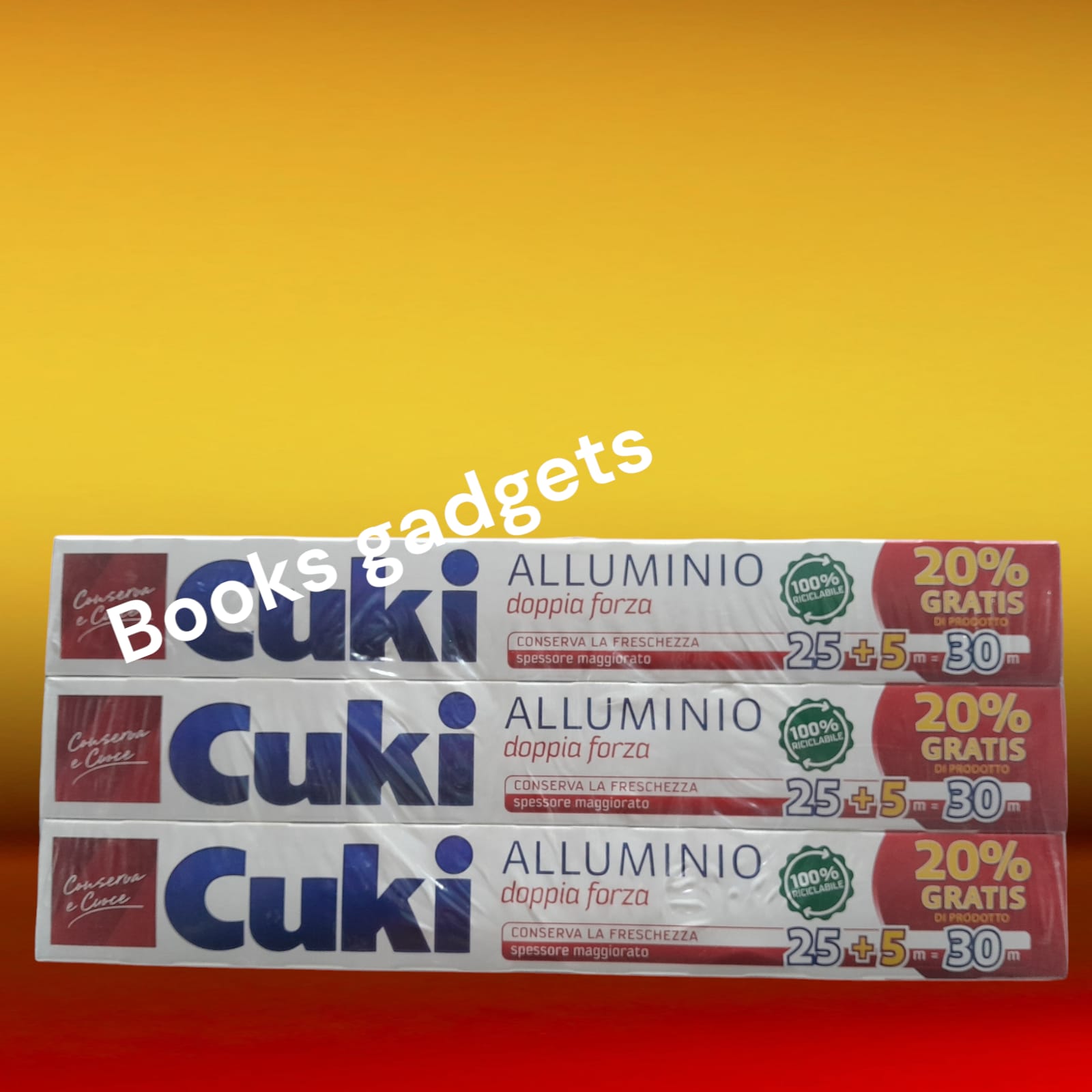 12 Confezioni Cuki Carta Alluminio Doppia Forza per Alimenti 30 Metri