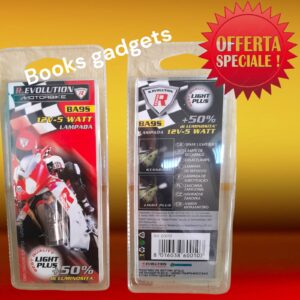 8016038600107 Lampadina Moto Scooter BIANCA BA9s 12V 5W Visibilità + 50% alle Tradizionali