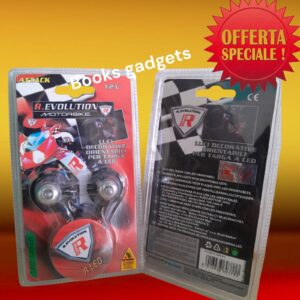 8016038603733 Coppia Luci targa a LED VERDE Orientabili 12v per Moto Scooter