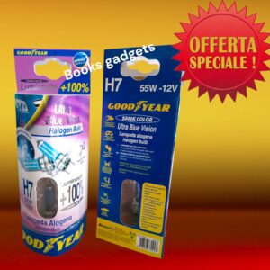 8016038770213 GOODYEAR Coppia Lampada Lampadina Alogena Auto Ultra BLU Vision H7 55W 12V + Luce