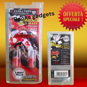 8016038600534 Lampadina Moto Scooter ROSSO T10 12V 5W Visibilità + 50% alle Tradizionali