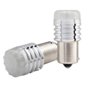 8022474224326 Coppia Lampadine Ba15s 9 Led Rossi 480lm 1500°K 10-30V 4.5W Monofilamento Simoni Racing