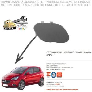 966 0745811 Per Opel Corsa E 11/2014-11/2019 Coprigancio Paraurti Anteriore Primer 39042958