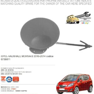 966 0738811 Per Opel Meriva B 2014-2017 Coprigancio Paraurti Anteriore Primer 1405087-13267704