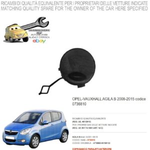966 0736810 Per Opel Corsa D 02/2011-08/2014 Coprigancio Paraurti Anteriore 4710690-93196132