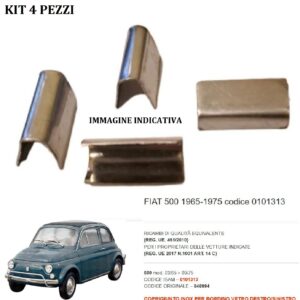 966 0101313 Per Fiat 500 N-D-F-L-R Giardiniera Kit 4 Coprigiunti Inox per Cornici Raschiavetro 848994