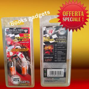 8016038600527 Lampadina Moto Scooter Arancio T10 12V 5W Visibilità + 50% alle Tradizionali