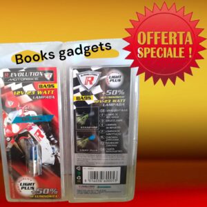 8016038600053 Lampadina Moto Scooter BLU BA9s 12V-23W Visibilità + 50% alle tradizionali