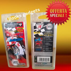 8016038600619 Lampadina Moto Scooter LED BLU BA9s 12V 23W Visibilità + 50% alle Tradizionali