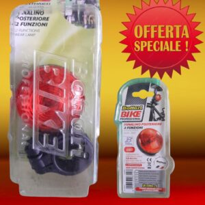8016038963127 Fanalino Posteriore Bicicletta 2 Funzioni Led Bianchi Luce Piena e Lampeggiante